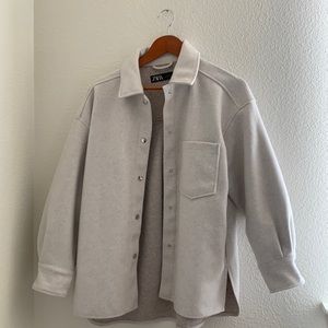 Zara cream colored pea coat, size S but runs oversized